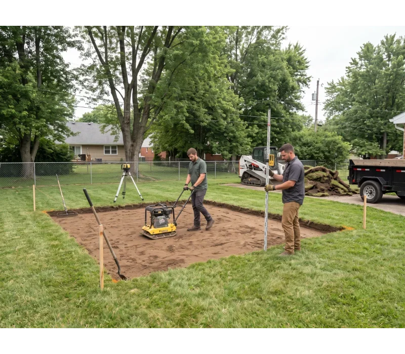 Representative compacted inorganic subgrade after organic material has been removed